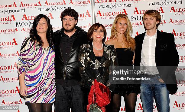 Concha Velasco and her sons Cecilia , Paco and Manuel attend Concha Velasco 70th birthday party, at Alegoria Club on November 24, 2009 in Madrid,...