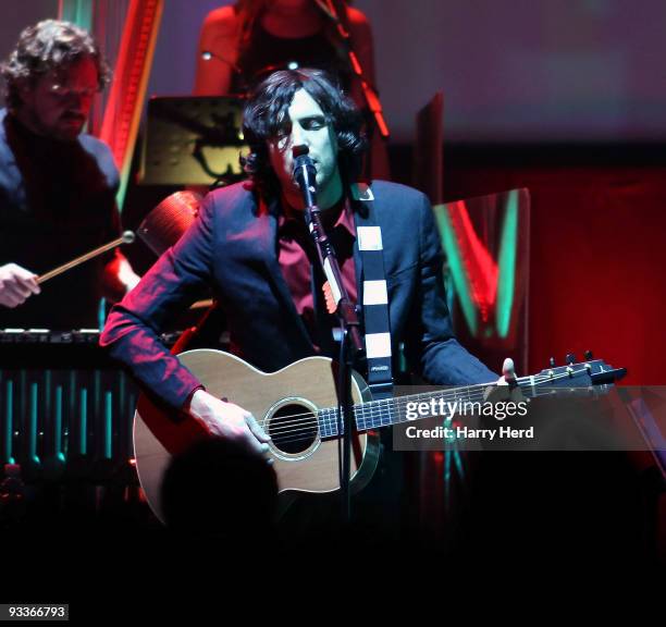 Gary Lightbody of Snow Patrol performs on stage at Royal Albert Hall on November 24, 2009 in London, England.