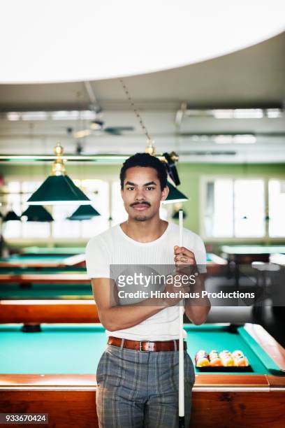 Portrait Of Stylish Young Pool Player