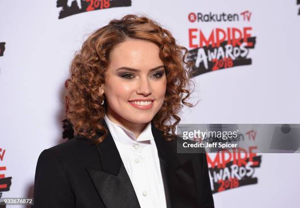 Actress Daisy Ridley attends the Rakuten TV EMPIRE Awards 2018 at The Roundhouse on March 18, 2018 in London, England.