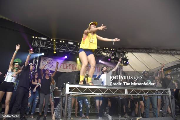 Girl Talk performs during Rachael Ray's Feedback party at Stubb's Bar B Que during the South By Southwest conference and festivals on March 17, 2018...