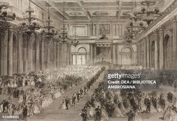 Grand ball in the St George's Hall of the Winter Palace, the marriage of Alexander Alexandrovich Romanov and Maria Feodorovna , November 9 St...
