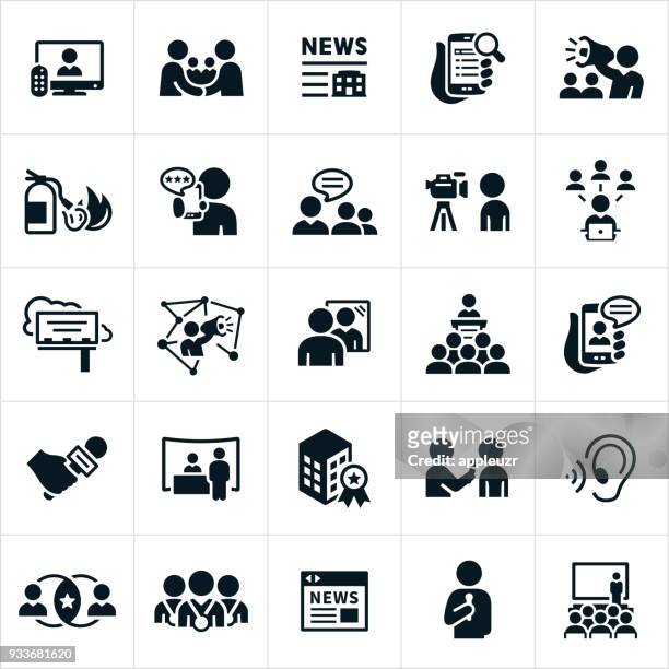 stockillustraties, clipart, cartoons en iconen met public relations pictogrammen - good chat