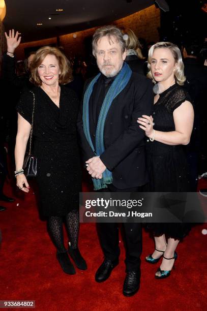 Marilou York, Mark Hamill and Chelsea Hamill attend the Rakuten TV EMPIRE Awards 2018 at The Roundhouse on March 18, 2018 in London, England.