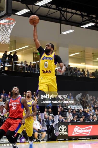 James Southerland of the South Bay Lakers shoots the ball against against the Agua Caliente Clippers during an NBA G-League game on March 15, 2018 at...