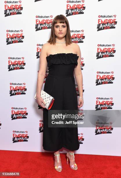 Actress Hannah Britland attends the Rakuten TV EMPIRE Awards 2018 at The Roundhouse on March 18, 2018 in London, England.