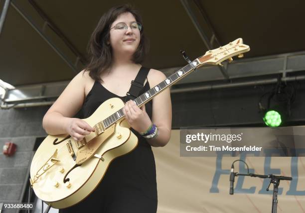 Lucy Dacus performs during Rachael Ray's Feedback party at Stubb's Bar B Que during the South By Southwest conference and festivals on March 17, 2018...