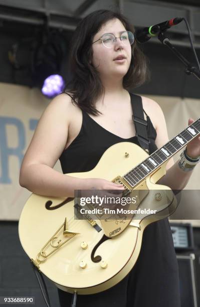 Lucy Dacus performs during Rachael Ray's Feedback party at Stubb's Bar B Que during the South By Southwest conference and festivals on March 17, 2018...