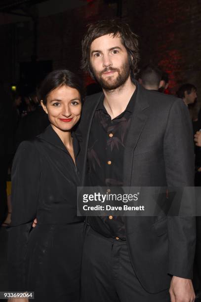 Dina Mousawi and Jim Sturgess attend the Rakuten TV EMPIRE Awards 2018 cocktail reception at The Roundhouse on March 18, 2018 in London, England.