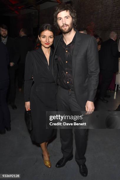 Dina Mousawi and Jim Sturgess attend the Rakuten TV EMPIRE Awards 2018 cocktail reception at The Roundhouse on March 18, 2018 in London, England.