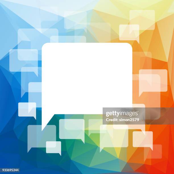 speech bubble on abstract geometric background - conversation bubbles background stock illustrations