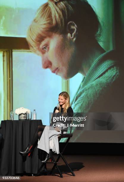 Actress Gwyneth Paltrow attends the 2018 Sun Valley Film Festival - Coffee Talk with Gwyneth Paltrow on March 18, 2018 in Sun Valley, Idaho.