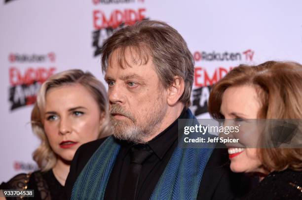 Chelsea Hamill, Mark Hamill and Marilou York attend the Rakuten TV EMPIRE Awards 2018 at The Roundhouse on March 18, 2018 in London, England.