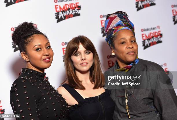 Ophelia Lovibond and Marai Larasi attends the Rakuten TV EMPIRE Awards 2018 at The Roundhouse on March 18, 2018 in London, England.