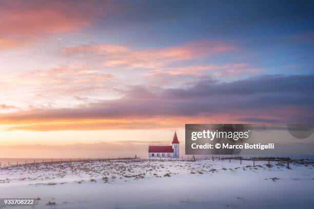 hellnar church, iceland - hellnar stock pictures, royalty-free photos & images