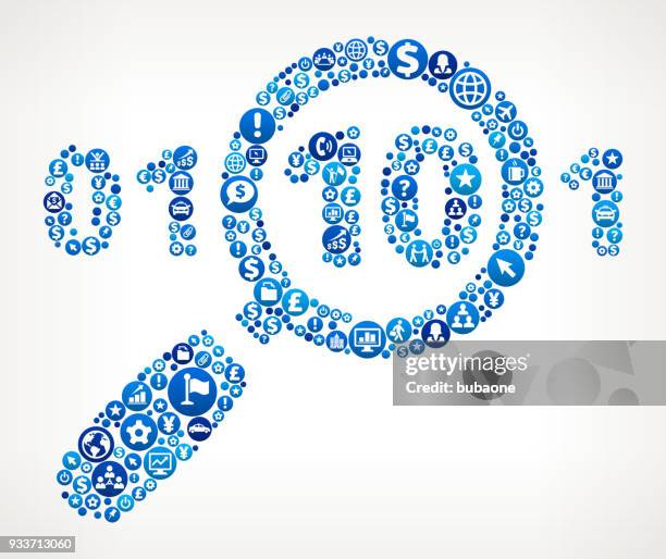 binary search business and finance blue icon pattern - virtual handshake stock illustrations