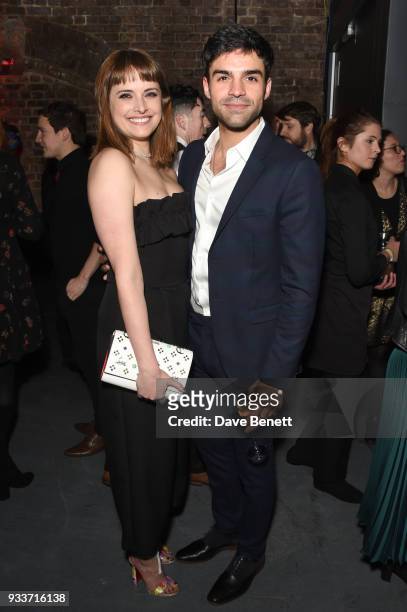 Hannah Britland and Sean Teale attend the Rakuten TV EMPIRE Awards 2018 cocktail reception at The Roundhouse on March 18, 2018 in London, England.