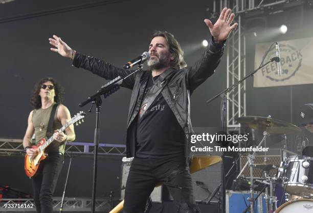 John Cusimano of The Cringe performs during Rachael Ray's Feedback party at Stubb's Bar B Que during the South By Southwest conference and festivals...