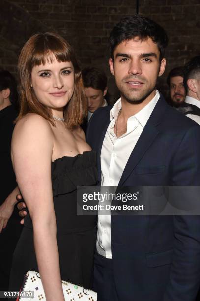 Hannah Britland and Sean Teale attend the Rakuten TV EMPIRE Awards 2018 cocktail reception at The Roundhouse on March 18, 2018 in London, England.