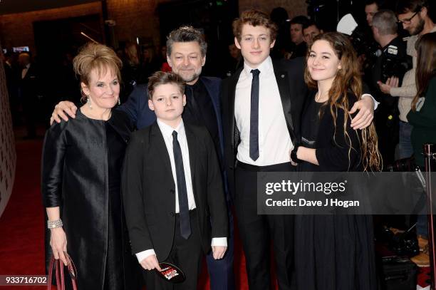 Lorraine Ashbourne, Louis Serkis, Andy Serkis, Sonny Serkis and Ruby Serkis attend the Rakuten TV EMPIRE Awards 2018 at The Roundhouse on March 18,...