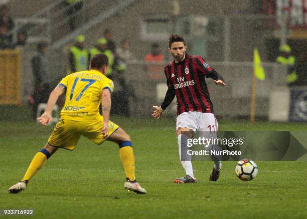 Fabio Borini during Serie A match between Milan v Chievo Verona, in Milan, on March 18, 2018 .