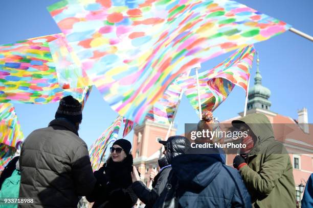 Over a thousand people took part in a anti-fascism demonstration in Warsaw, Poland on March 17, 2018 amidst fears the country is increasingly moving...