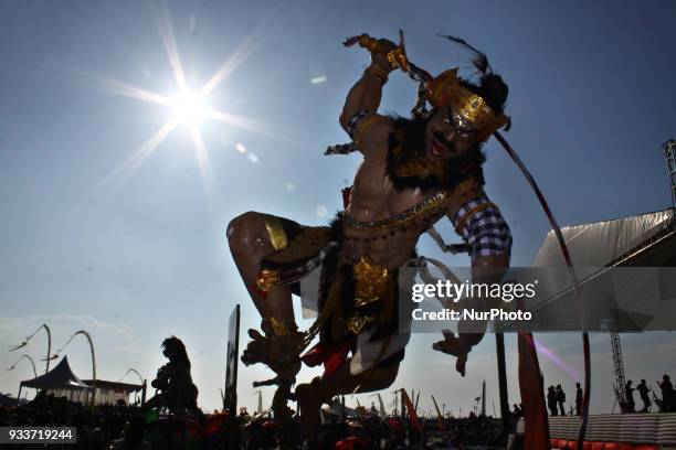 Giant Effigy known as Ogoh-ogoh, in the Effigy festival at Ancol beach, North Jakarta, on Sunday, March 18, 2018. The first effigy festival in Ancol...