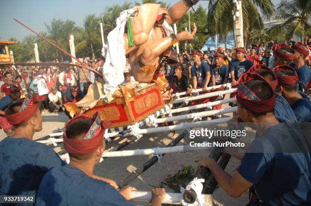 The Balinese Hindus of Jakarta held a during the Ogoh-Ogoh Festival in Ancol, Jakarta, in March, 18.2018. This festival was held in the framework of...