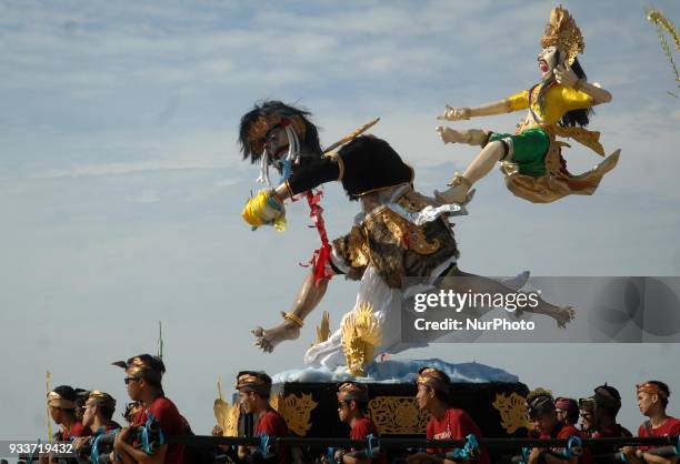 The Balinese Hindus of Jakarta held a during the Ogoh-Ogoh Festival in Ancol, Jakarta, in March, 18.2018. This festival was held in the framework of...