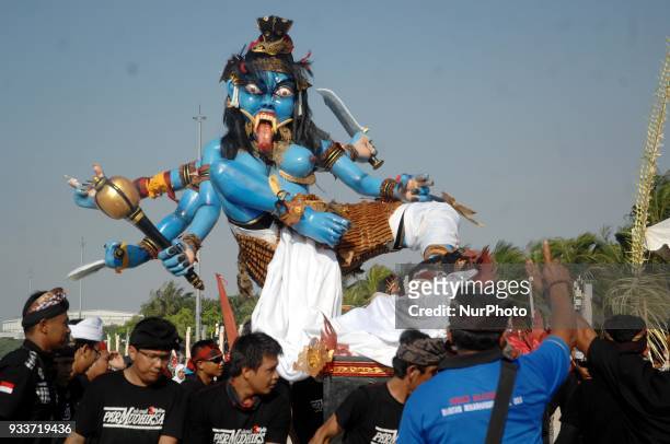 The Balinese Hindus of Jakarta held a during the Ogoh-Ogoh Festival in Ancol, Jakarta, in March, 18.2018. This festival was held in the framework of...