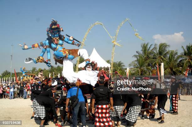 The Balinese Hindus of Jakarta held a during the Ogoh-Ogoh Festival in Ancol, Jakarta, in March, 18.2018. This festival was held in the framework of...
