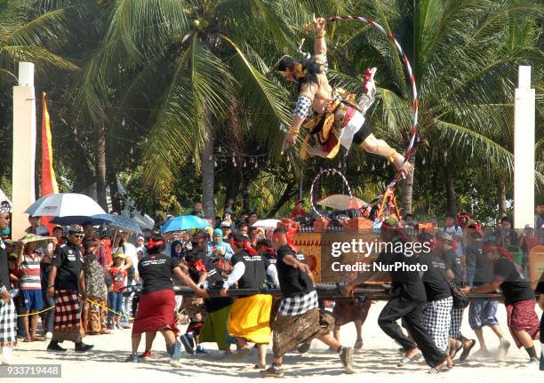 The Balinese Hindus of Jakarta held a during the Ogoh-Ogoh Festival in Ancol, Jakarta, in March, 18.2018. This festival was held in the framework of...