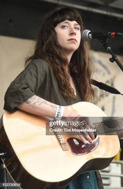 Waxahatchee performs during Rachael Ray's Feedback party at Stubb's Bar B Que during the South By Southwest conference and festivals on March 17,...