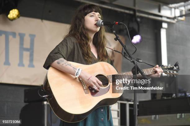 Waxahatchee performs during Rachael Ray's Feedback party at Stubb's Bar B Que during the South By Southwest conference and festivals on March 17,...