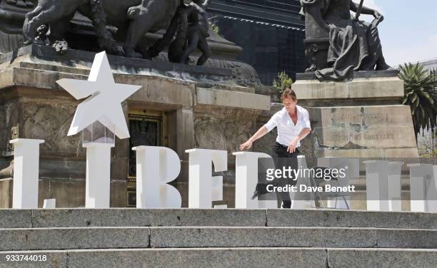 Daniel Ulbricht, principal dancer with NYC Ballet, performs during day three of the Liberatum Mexico Festival 2018 at Angel de la Independencia on...