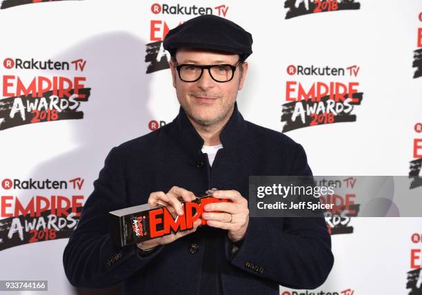 Producer Matthew Vaughn, winner of the Best Thriller award for 'Kingsman: The Golden Circle', poses in the winners room at the Rakuten TV EMPIRE...