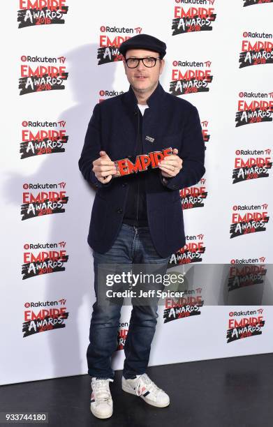 Producer Matthew Vaughn, winner of the Best Thriller award for 'Kingsman: The Golden Circle', poses in the winners room at the Rakuten TV EMPIRE...