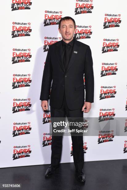 Actor Ralph Ineson poses in the winners room at the Rakuten TV EMPIRE Awards 2018 at The Roundhouse on March 18, 2018 in London, England.