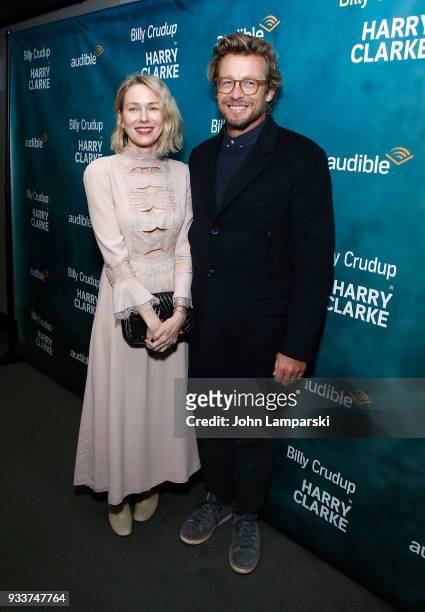 Naomi Watts and Simon Baker attend "Harry Clarke" opening night at the Minetta Lane Theatre on March 18, 2018 in New York City.