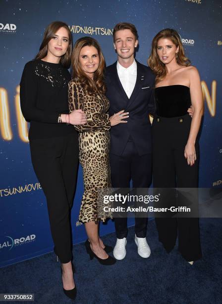 Christina Schwarzenegger, Maria Shriver, Patrick Schwarzenegger and Katherine Schwarzenegger attend Global Road Entertainment's world premiere of...