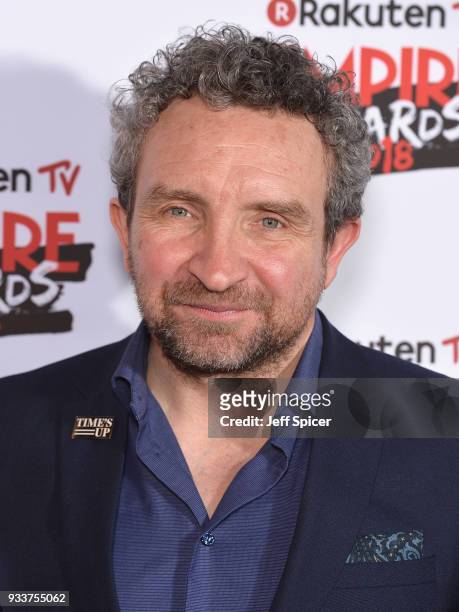 Eddie Marsan poses in the winners room at the Rakuten TV EMPIRE Awards 2018 at The Roundhouse on March 18, 2018 in London, England.