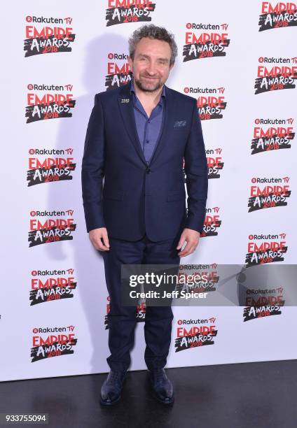 Eddie Marsan poses in the winners room at the Rakuten TV EMPIRE Awards 2018 at The Roundhouse on March 18, 2018 in London, England.