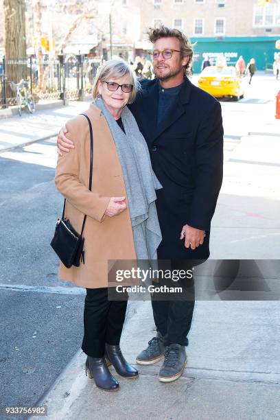 Simon Baker is seen in the West Village on March 18, 2018 in New York City.