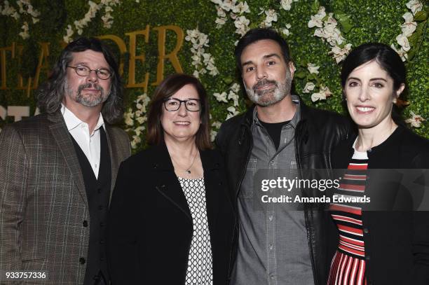 Executive producers Ronald D. Moore, Toni Graphia, Matthew B. Roberts and Maril Davis arrive at Starz's "Outlander" FYC Special Screening and Panel...