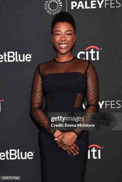 Samira Wiley attends The Paley Center For Media's 35th Annual PaleyFest Los Angeles with "The Handmaid's Tale" at Dolby Theatre on March 18, 2018 in...