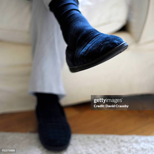 grandad's slippers - crausby stockfoto's en -beelden