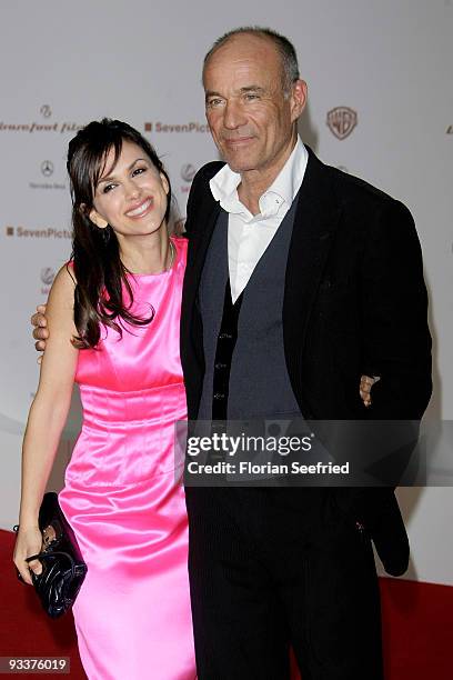 Actor Heiner Lauterbach and wife Viktoria attend the premiere of 'Zweiohrkueken' at the Sony Center CineStar on November 24, 2009 in Berlin, Germany.