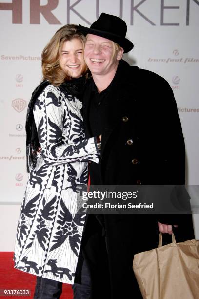 Ben Becker and Anne Seidel attend the premiere of 'Zweiohrkueken' at the Sony Center CineStar on November 24, 2009 in Berlin, Germany.