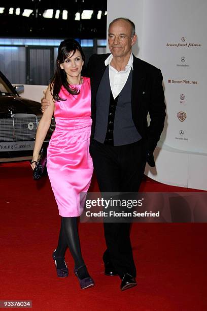 Actor Heiner Lauterbach and wife Viktoria attend the premiere of 'Zweiohrkueken' at the Sony Center CineStar on November 24, 2009 in Berlin, Germany.