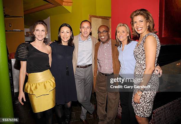 Today Show' anchors Natalie Morales, Ann Curry, Matt Lauer, Al Roker, Meredith Vieira and Hoda Kotb attend Al Roker's "The Morning Show Murders" book...